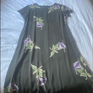 Silk short sleeve full length dress